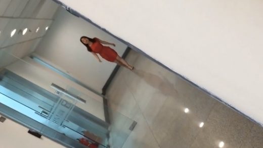 Chinese girl in orange dress pissing in game company - Chinese pissing porn video